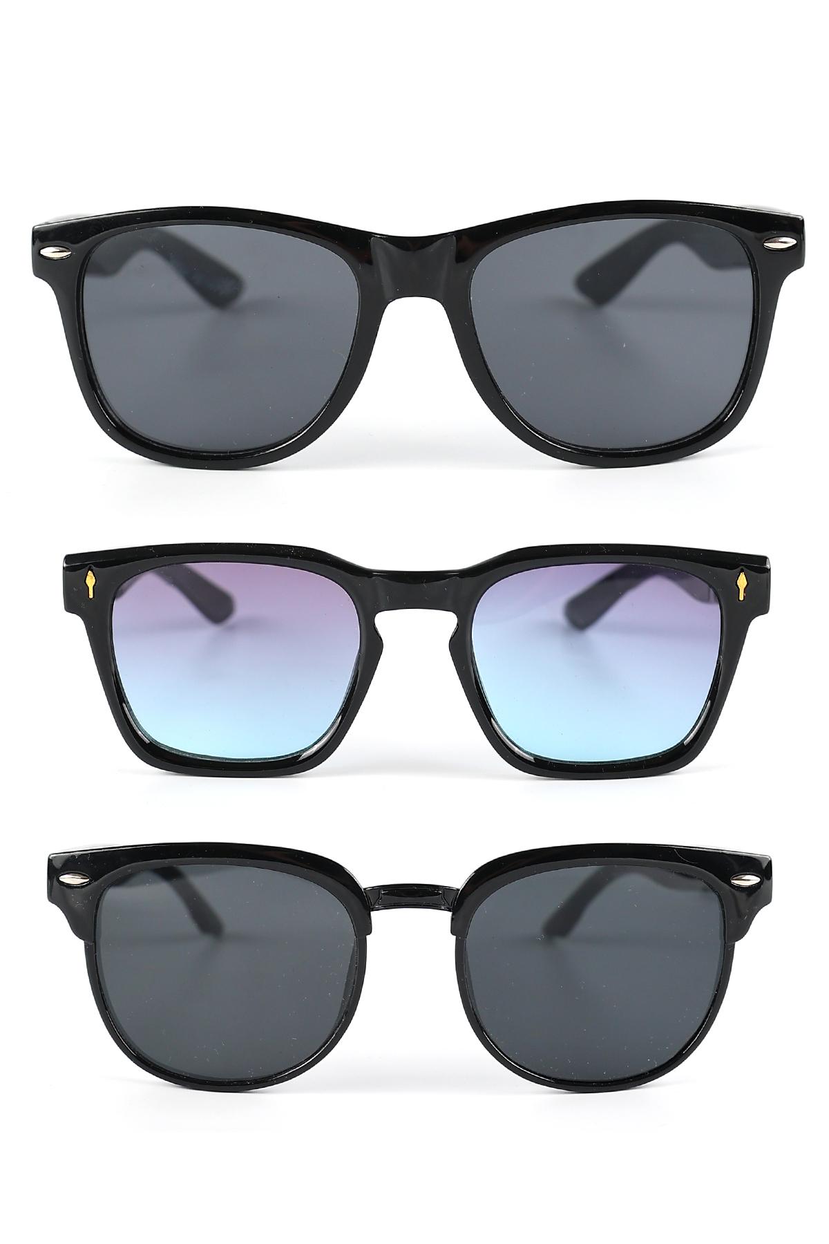 3lü Avantaj Seti Unisex Uv400 Koruma Güneş Gözlüğü 25-02 C2