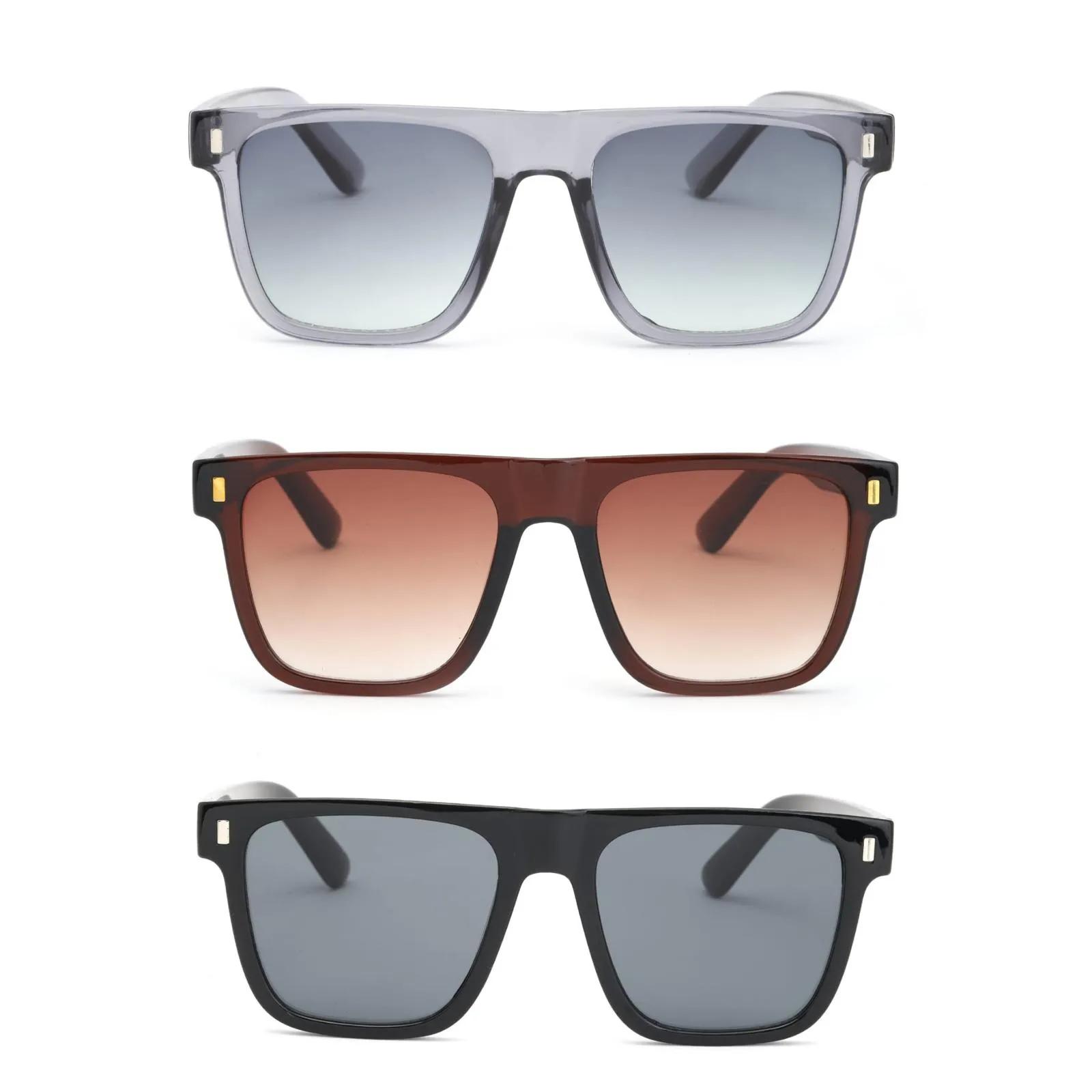 3lü Avantaj Seti Unisex UV400 Koruma Kare Güneş Gözlüğü 23024