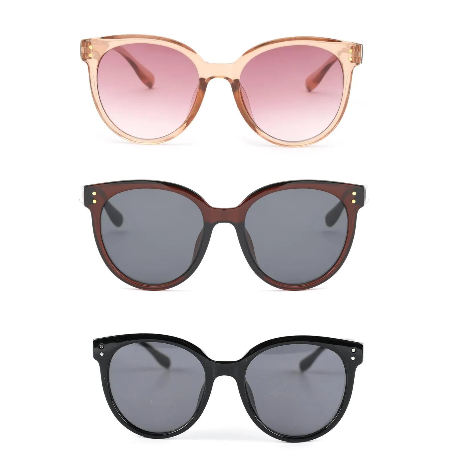 3lü Fırsat Seti Kadın UV400 Koruma Oval Güneş Gözlüğü 23008