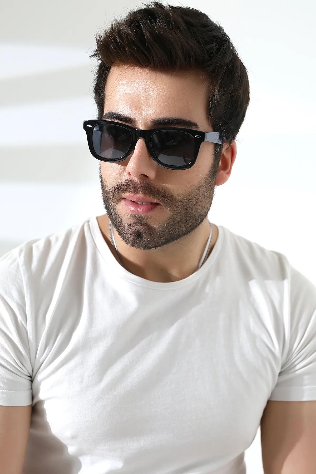 Erkek Wayfare Siyah-Mavi Polarize Güneş Gözlüğü 23045-2 c0233 p E