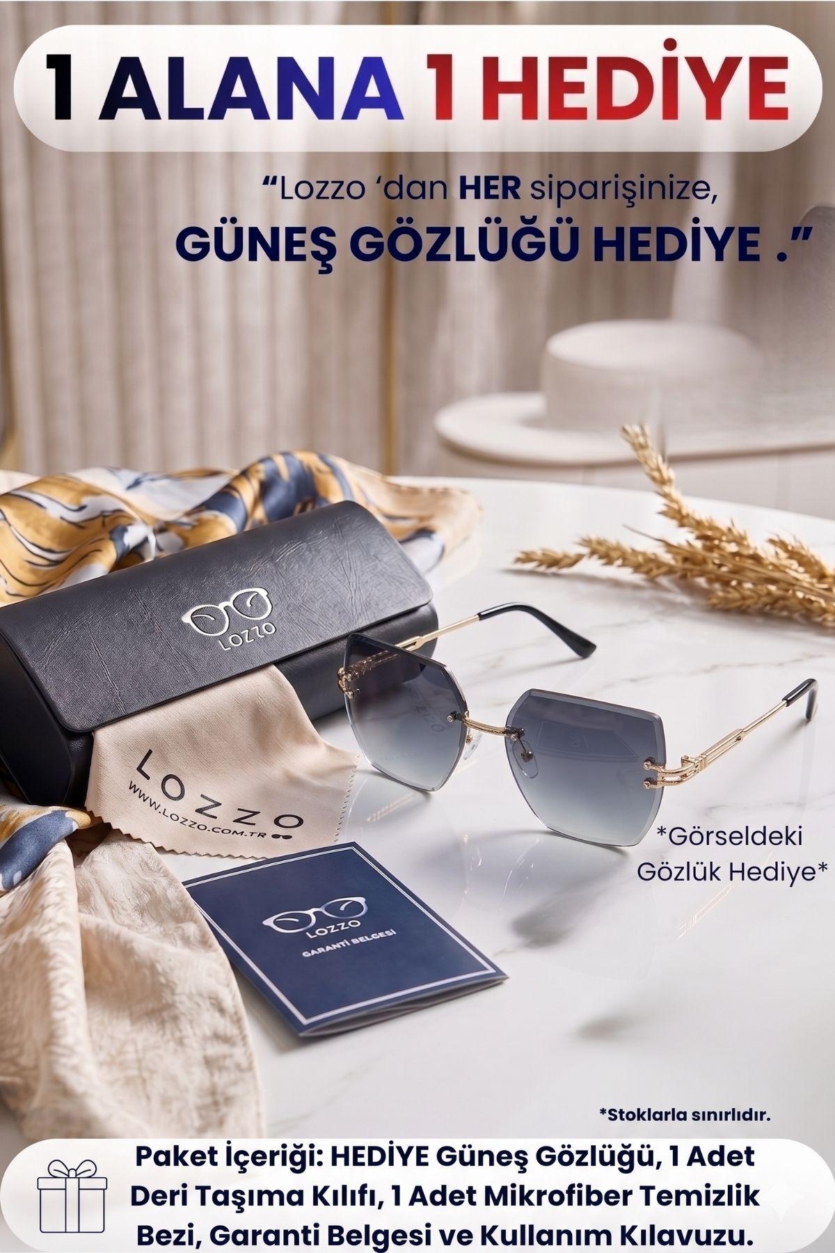 Kadın UV400 Kare Mat Siyah Güneş Gözlüğü 23037 C2M