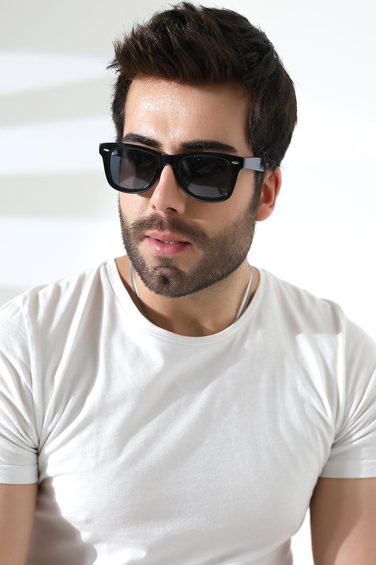 Erkek Wayfare Siyah-Mavi Polarize Güneş Gözlüğü 23045-2 c0233 p E