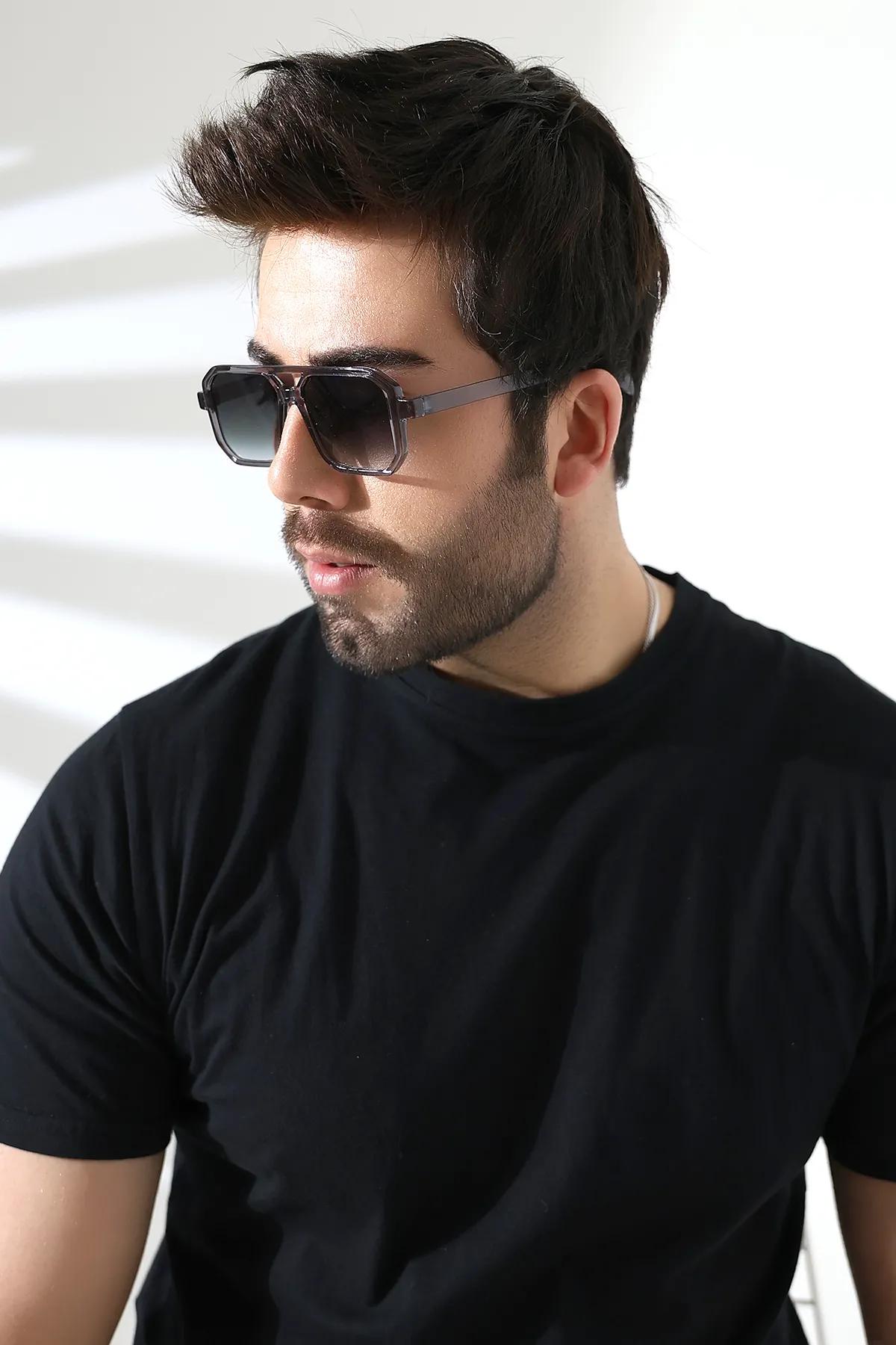 Unisex Füme Retro UV400 Güneş Gözlüğü 23001-1 c5